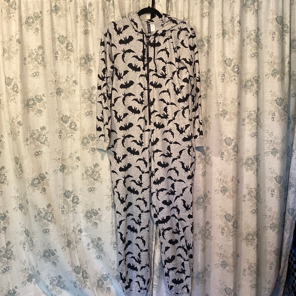 H&M bat print hooded onesie